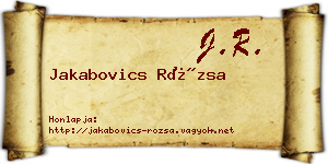 Jakabovics Rózsa névjegykártya